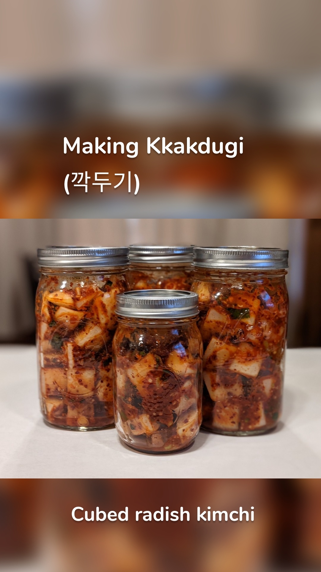 Cubed radish kimchi Making Kkakdugi 
(깍두기) 